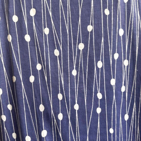 NoraCora Tunic Top XL Blue White Polkadot Jersey Fabric Button Pleaded … - Picture 11 of 12